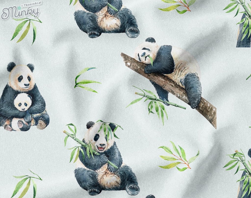 panda et bambou vert
